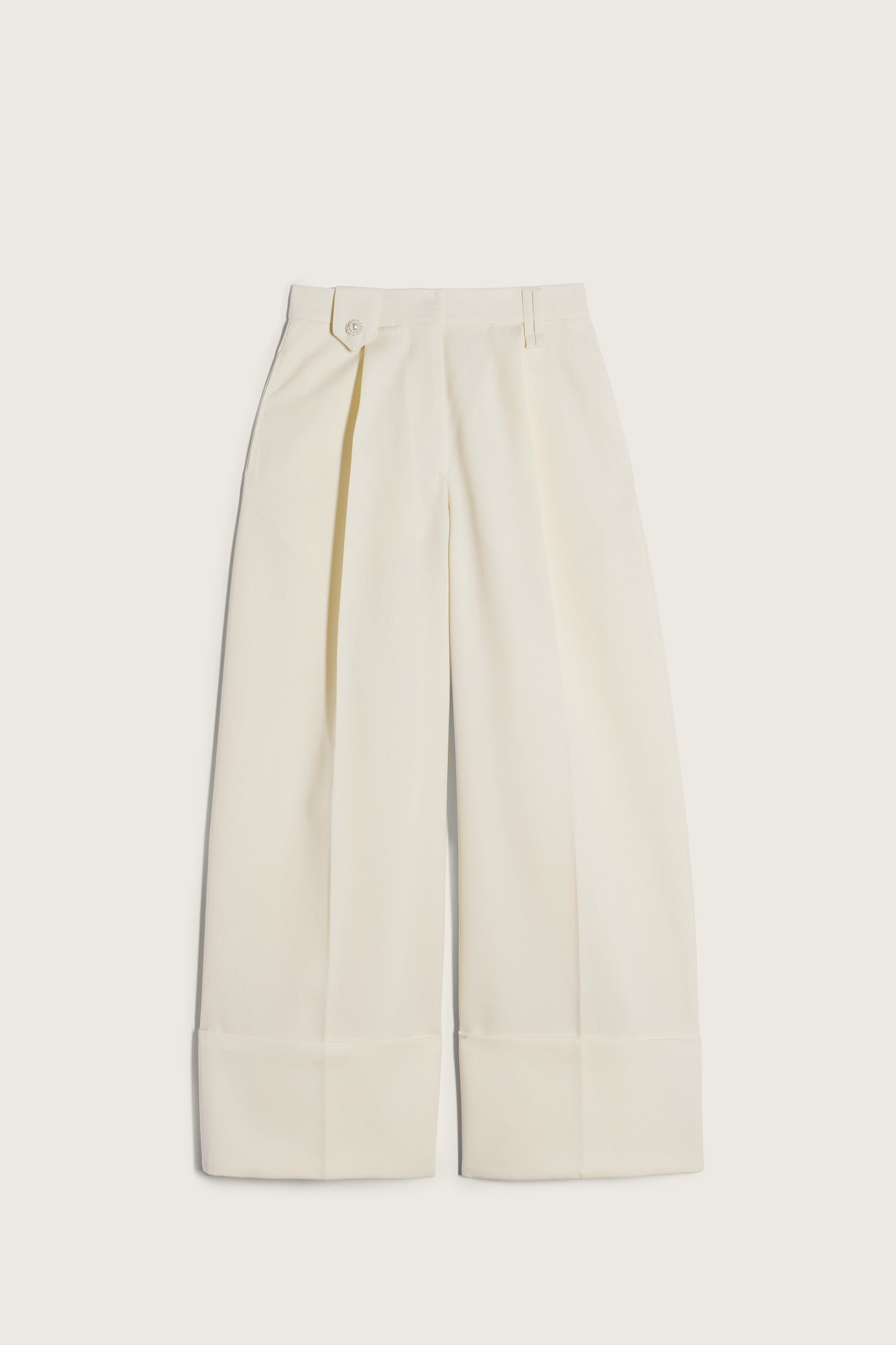 Wide Leg Belt Loop Tab Trousers