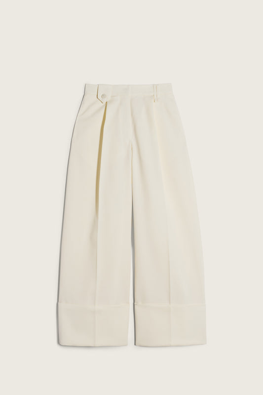 Wide Leg Belt Loop Tab Trousers
