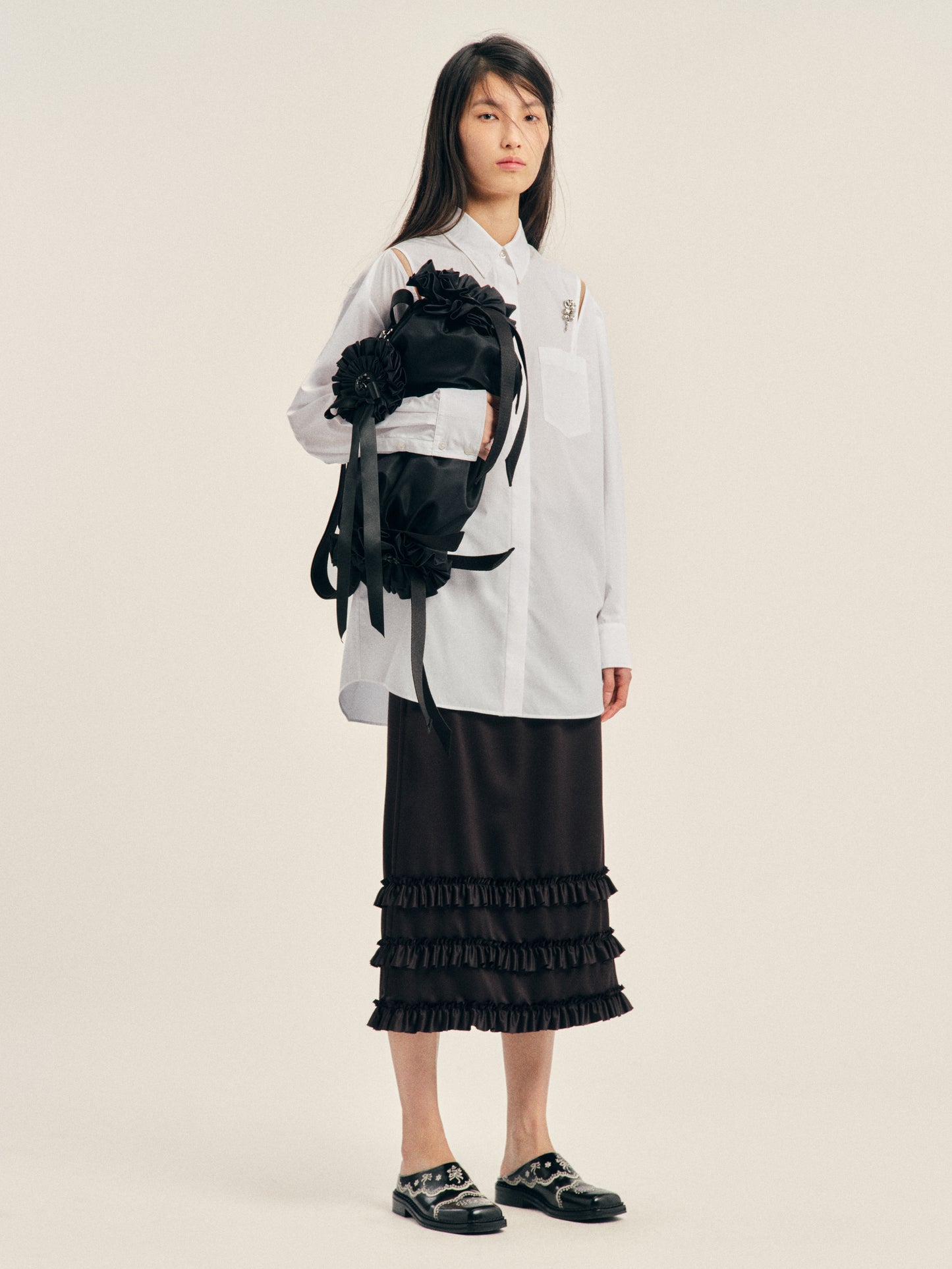 Ruffle Frill Hem Easy Skirt