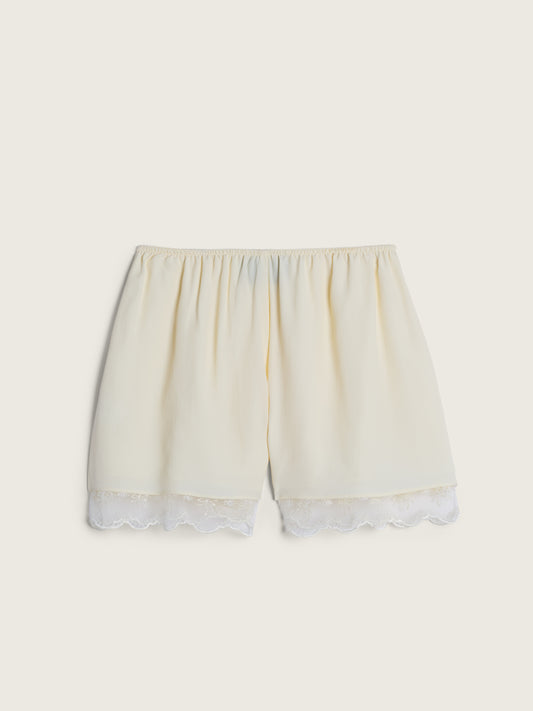 Lace Trim Negligee Shorts