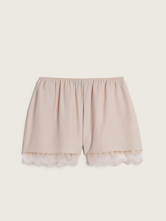 Lace Trim Negligee Shorts