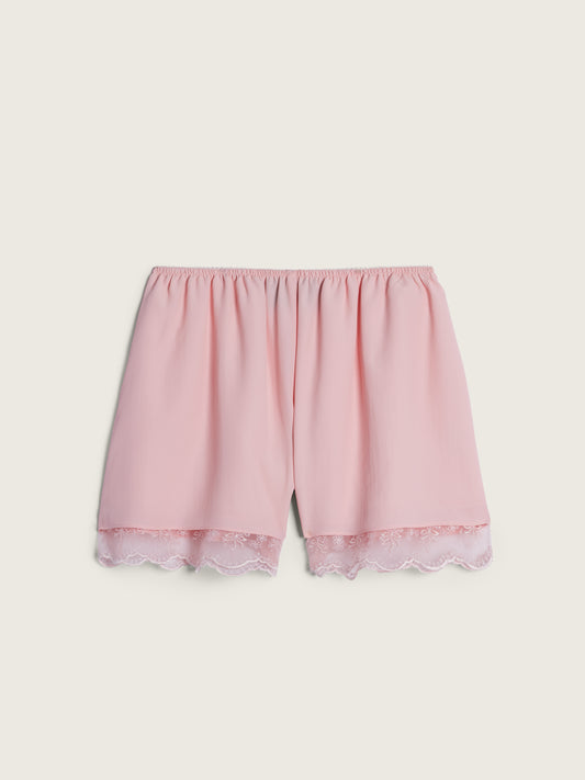 Lace Trim Negligee Shorts