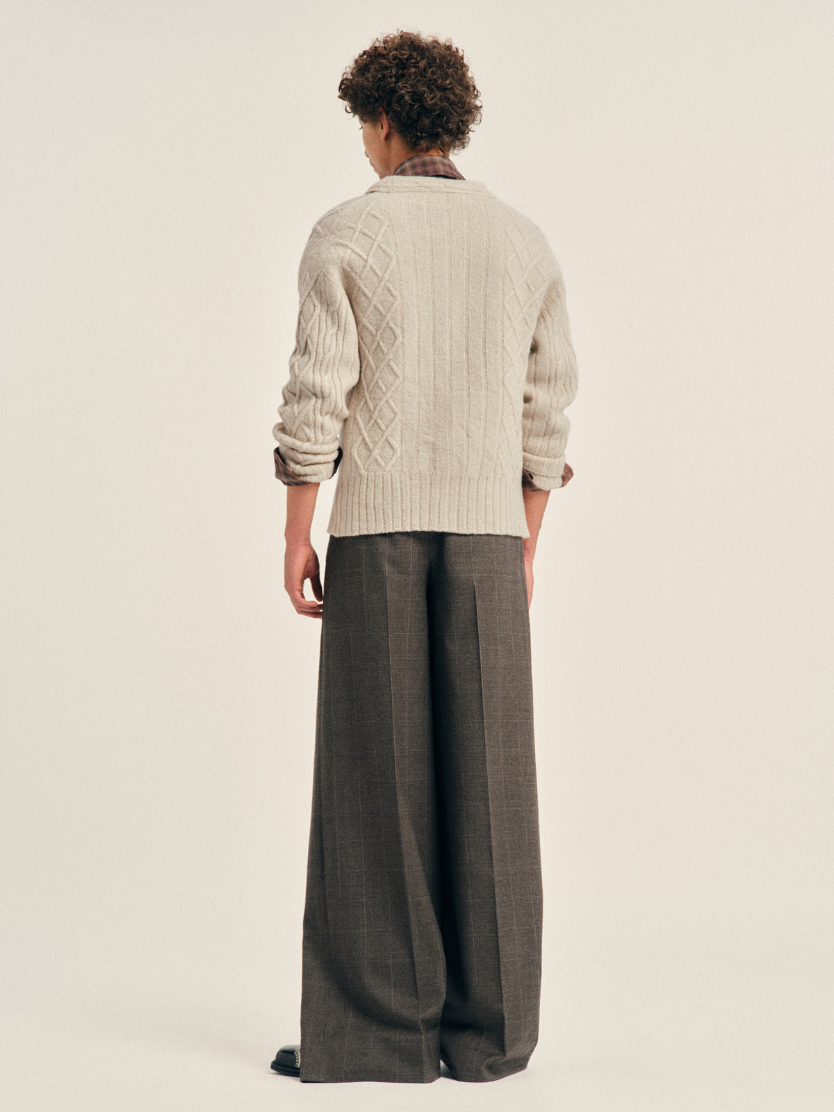 Embellished Cable Knit Slash Cardigan
