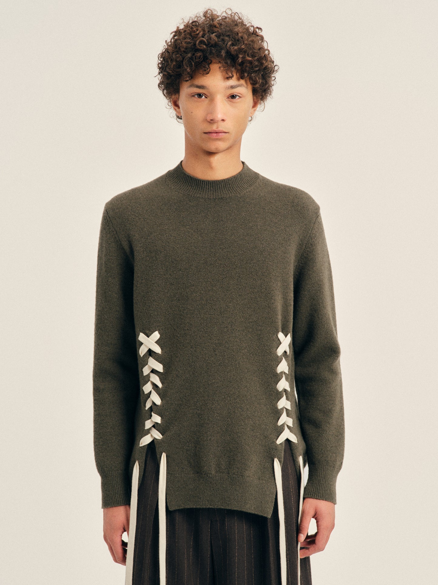 Merino Lace Up Hem Jumper