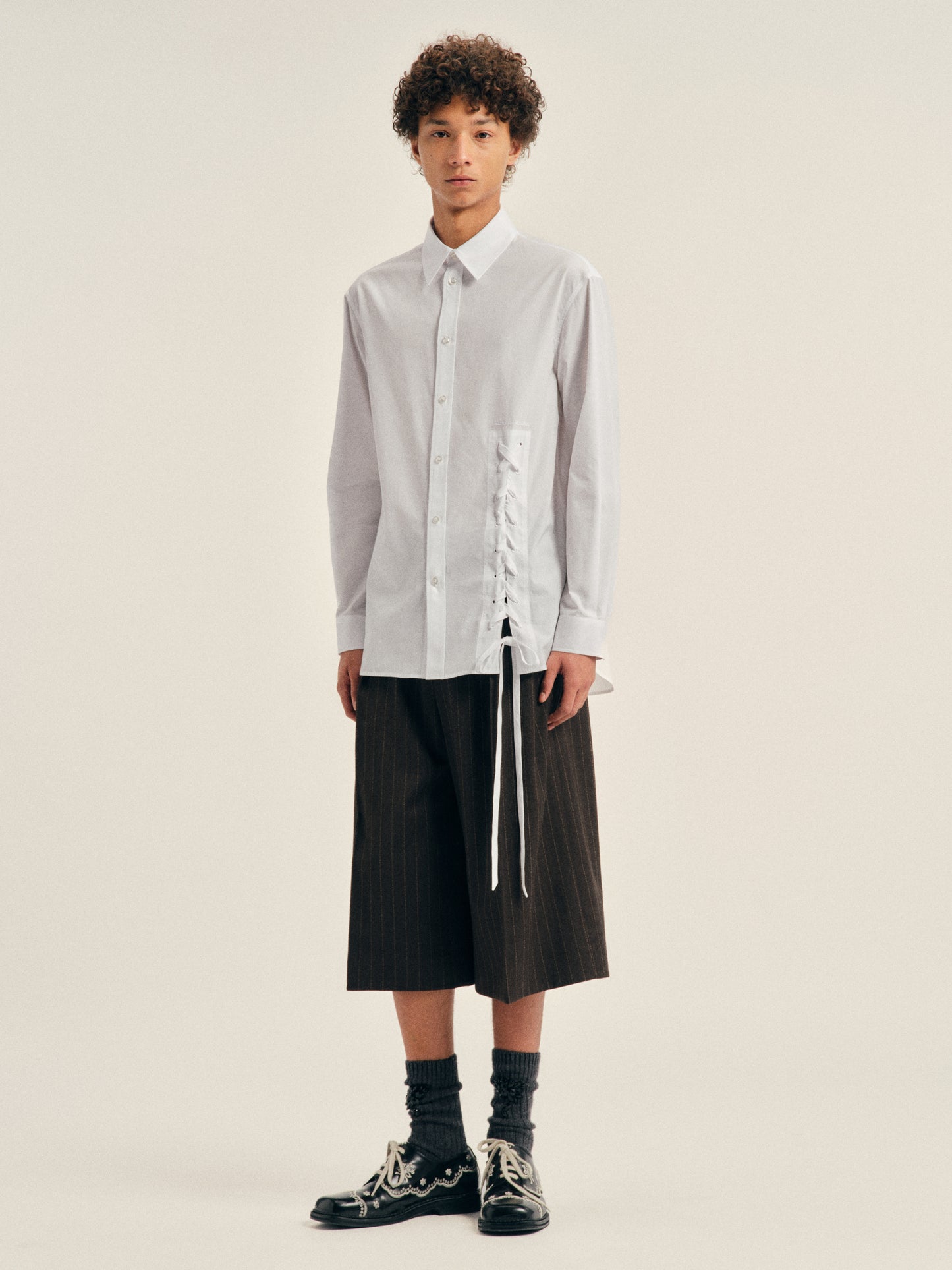 Lace Up Hem Easy Shirt