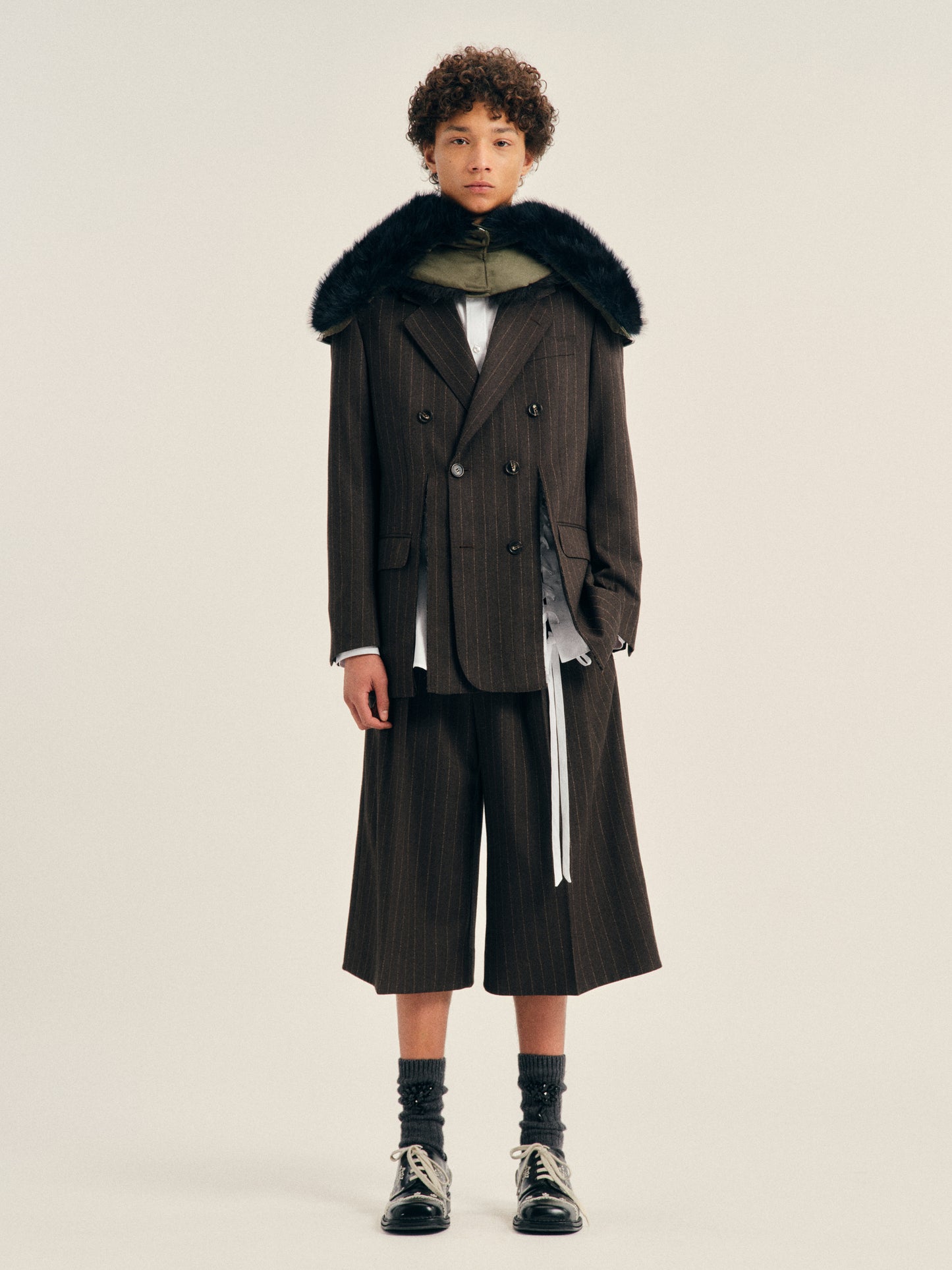 Double Breasted Hem Slice Jacket