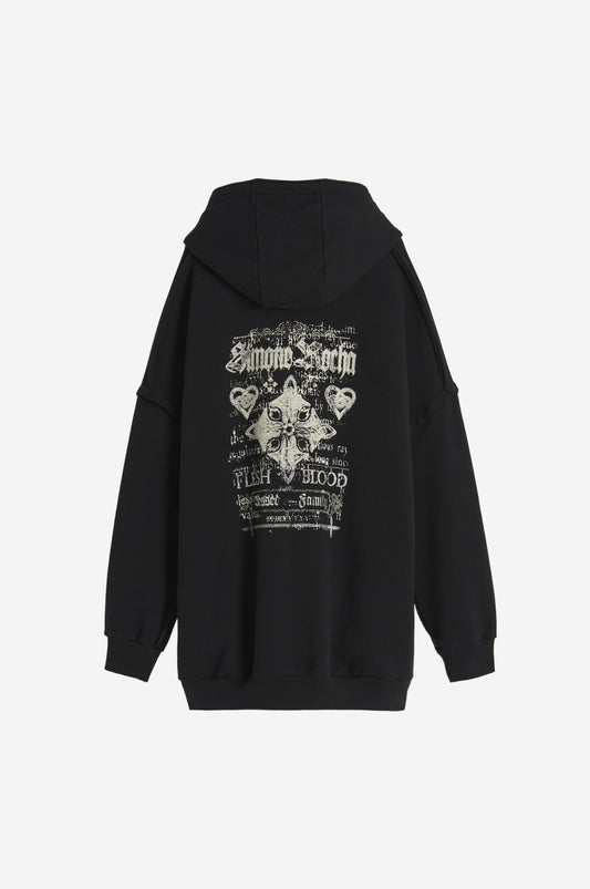 Oversized Hoodie Sweatshirt with Graphic Print