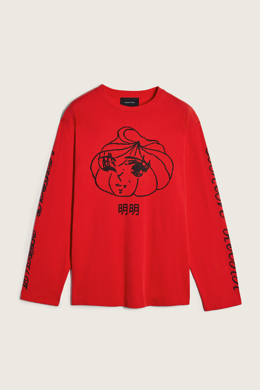 Dim Sum Logo Print Long Sleeve T-Shirt
