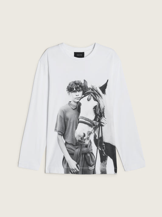 Pony Kid Print Long Sleeve T-Shirt