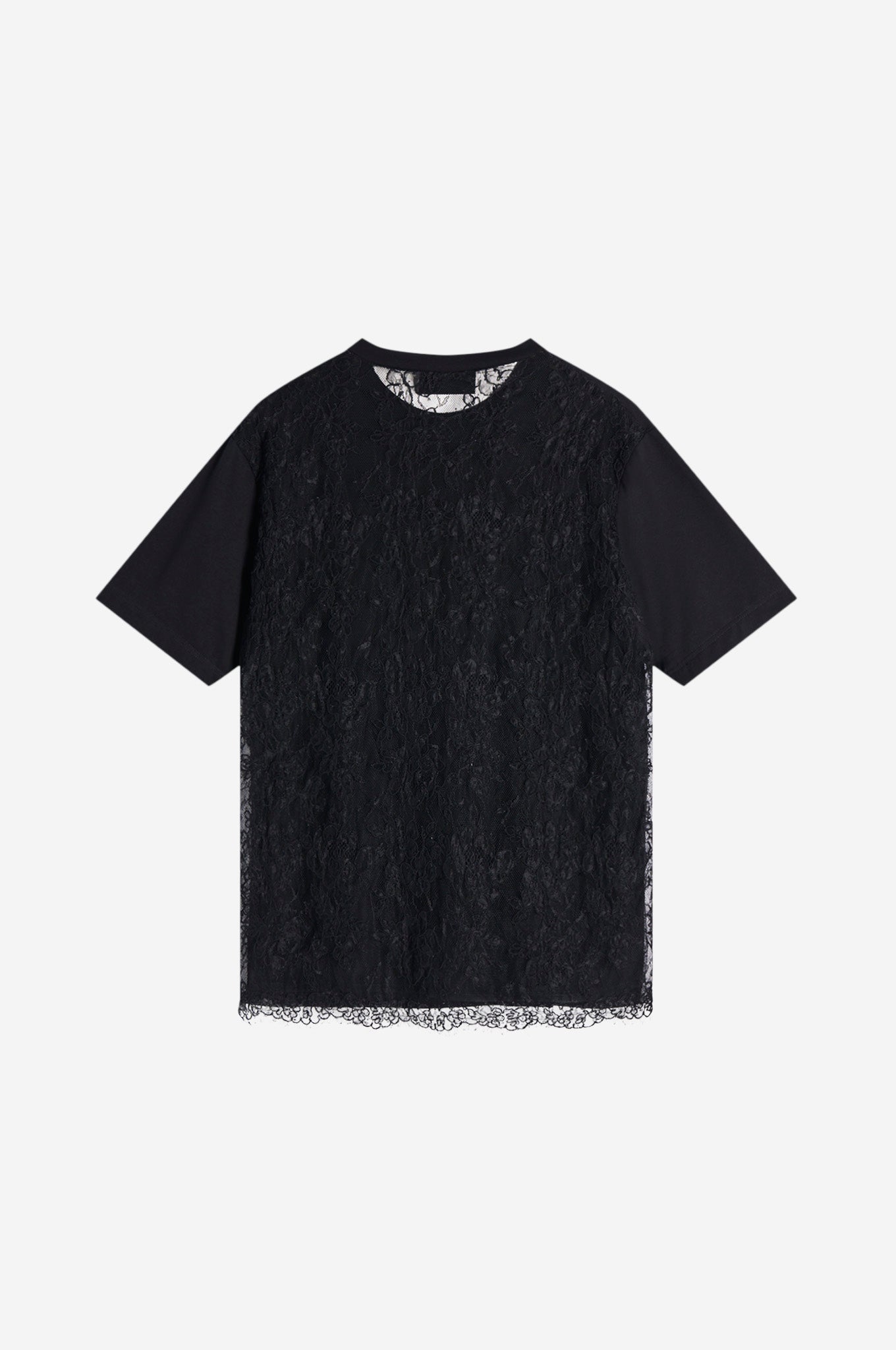 Sheer Lace Panel T-Shirt