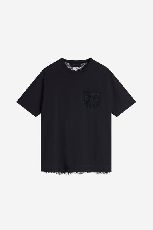 Sheer Lace Panel T-Shirt