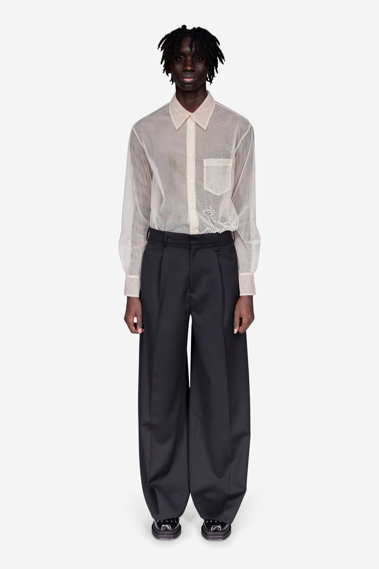 Pleated Wide Leg Trouser