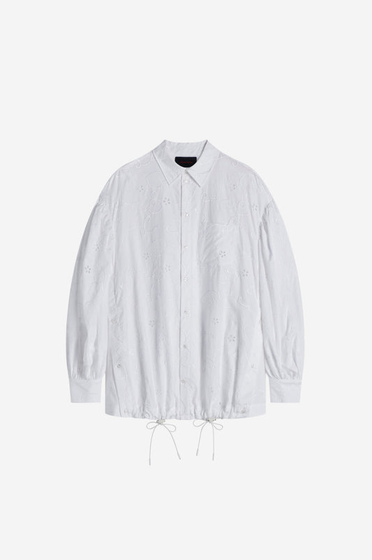 Puff Sleeve Button Placket Shirt Jacket