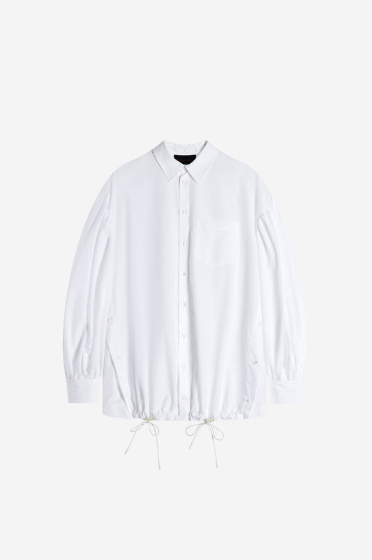 Puff Sleeve Button Placket Shirt Jacket