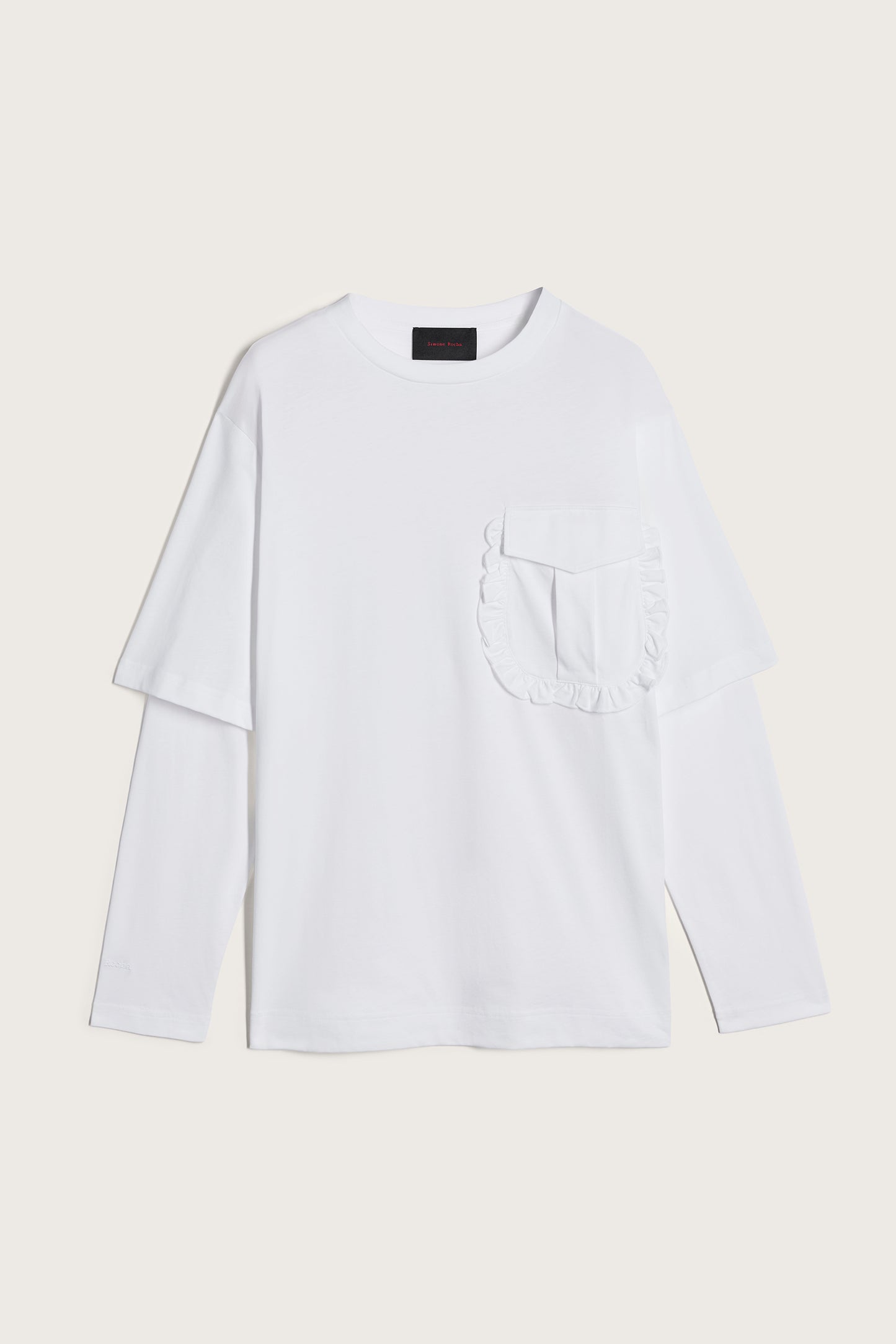 Layered Ruffle Pocket Long Sleeve T-Shirt