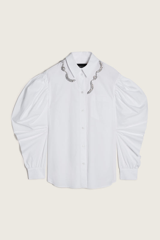 Embellished Draped Sleeve Masculine Shirt