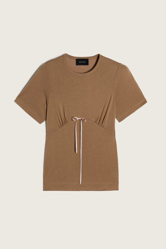 Gathered Bust Bow T-Shirt