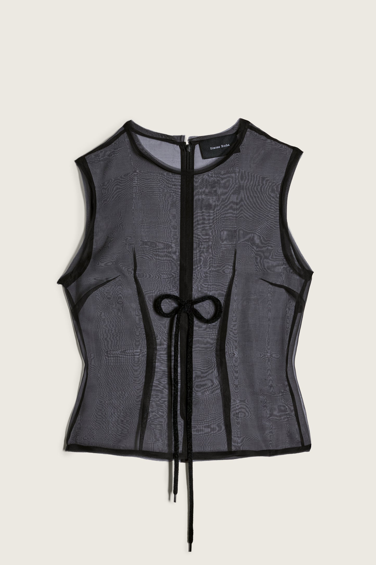 Sheer Frayed Contour Dart Top