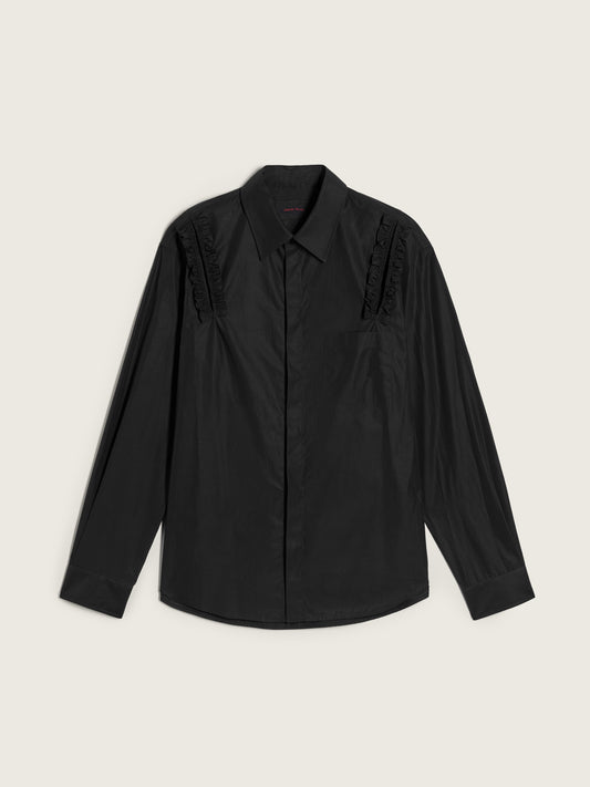 Ruffle Slash Classic Concealed Button Shirt