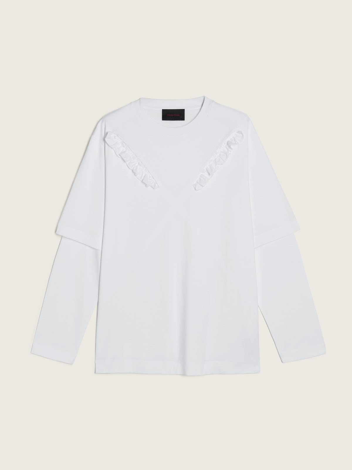 Ruffle Slash Layered Long Sleeve T-Shirt