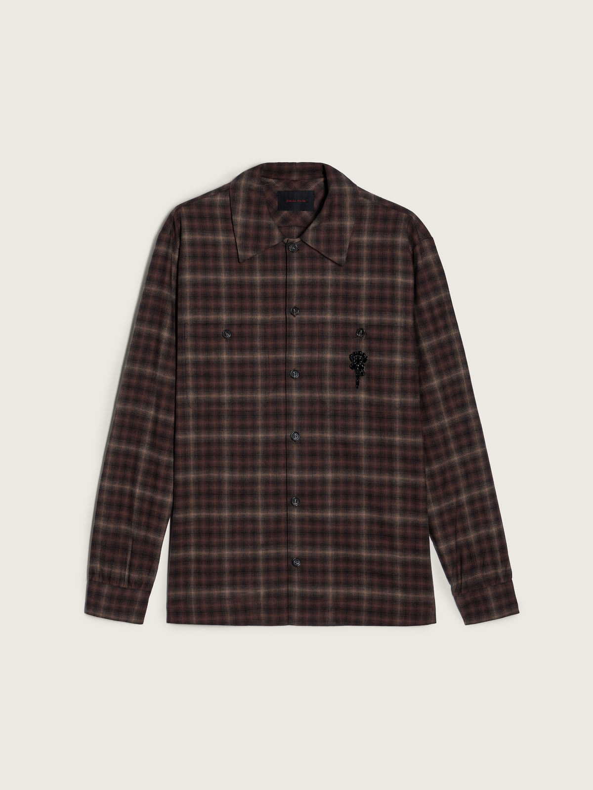 Embellished Military Flannel Shirt
