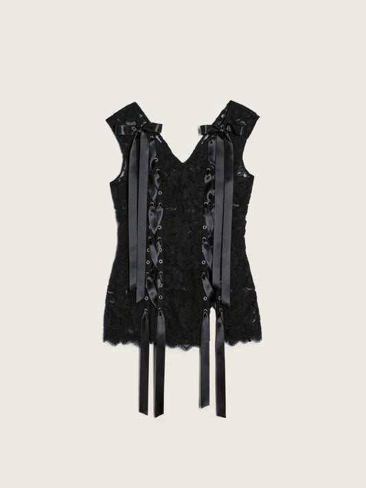 Unraveling Ribbon Portrait Top