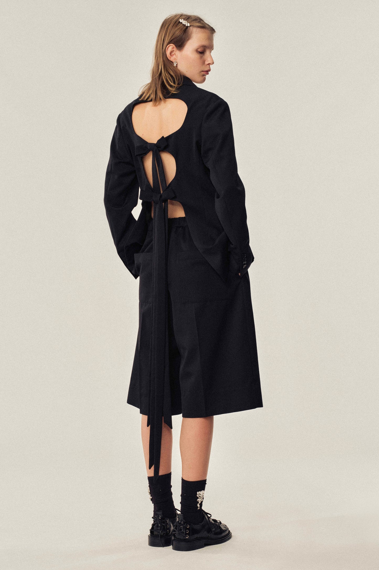 Cut-Out Bow Detail Jacket