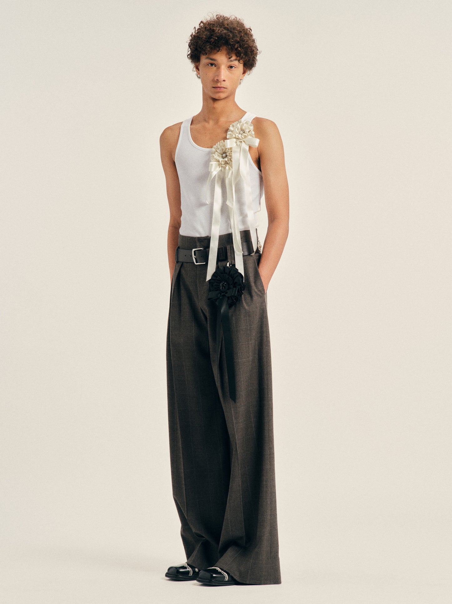 Peeling Waist Wide Leg Trousers