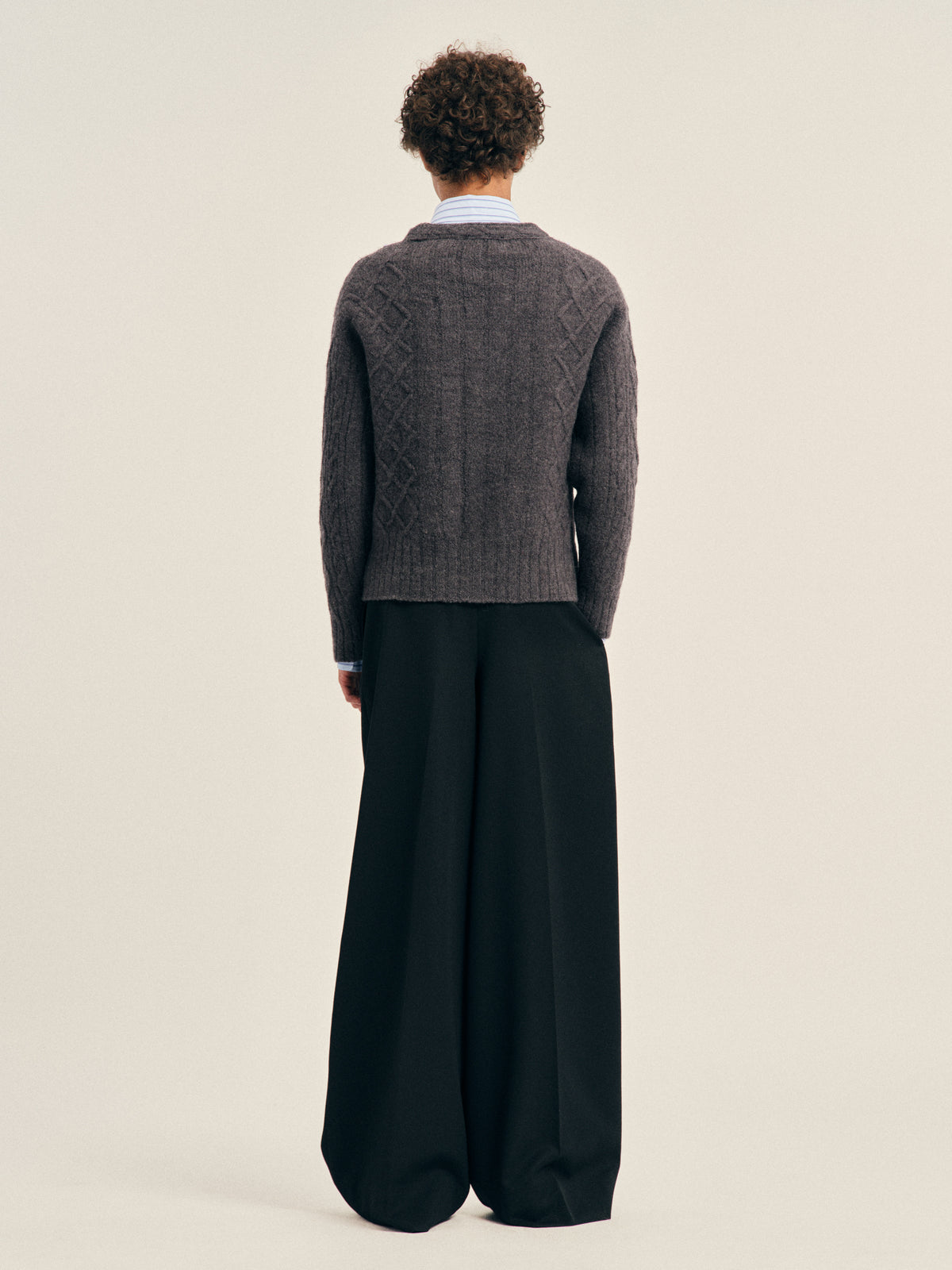 Embellished Cable Knit Slash Cardigan