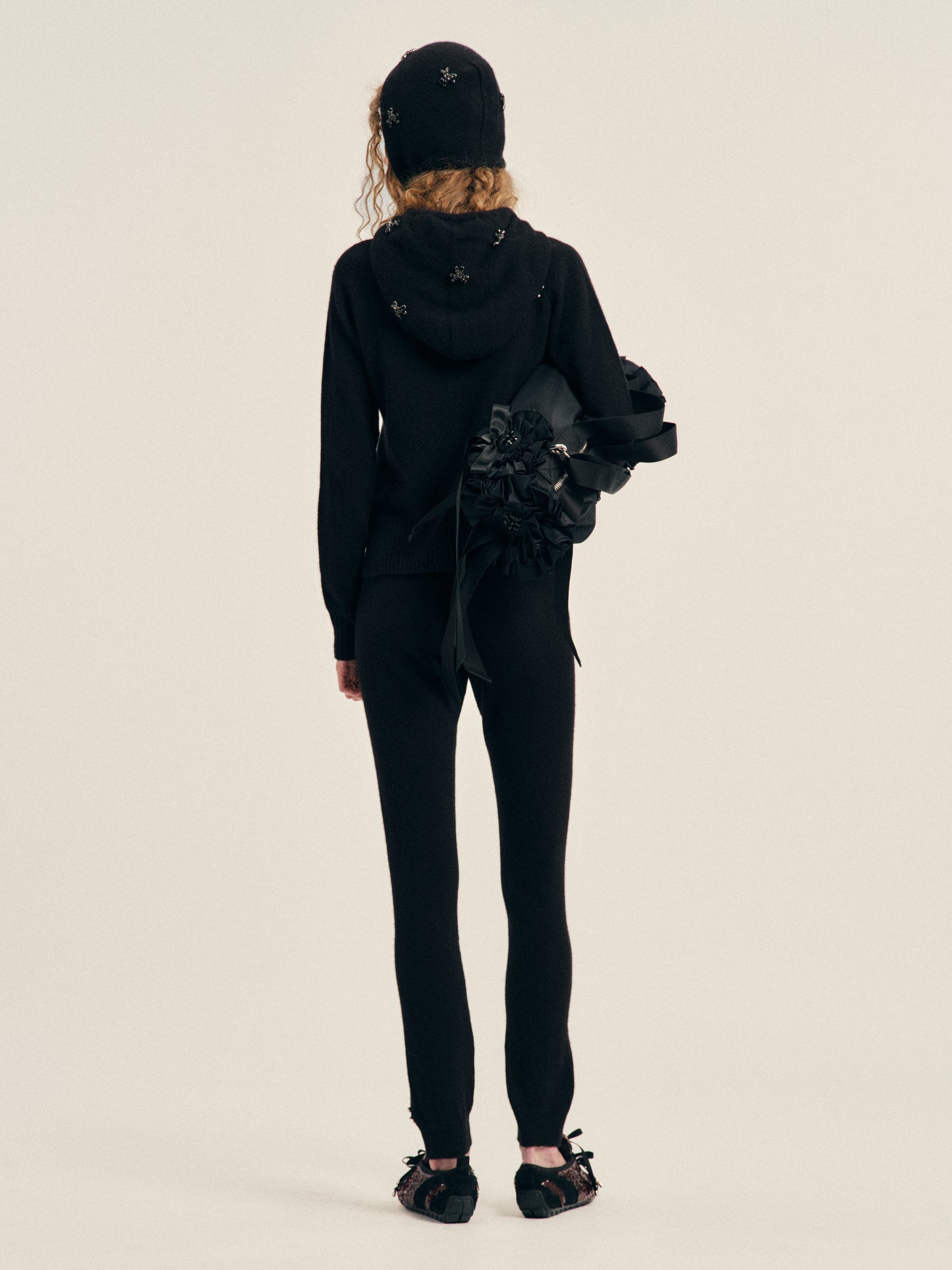 Embellished Cashmere Ribbed Long Johns