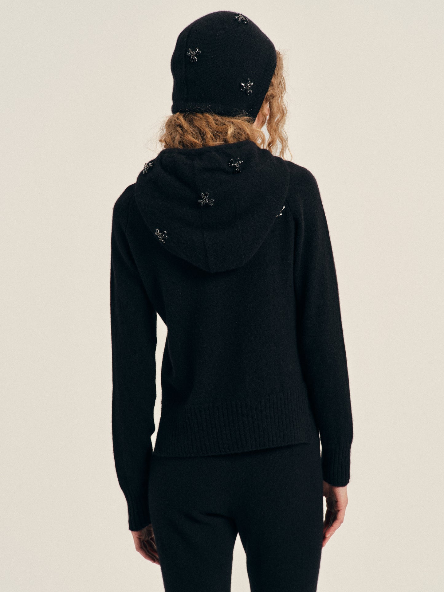 Turbo Embellished Relaxed Cashmere Hoodie