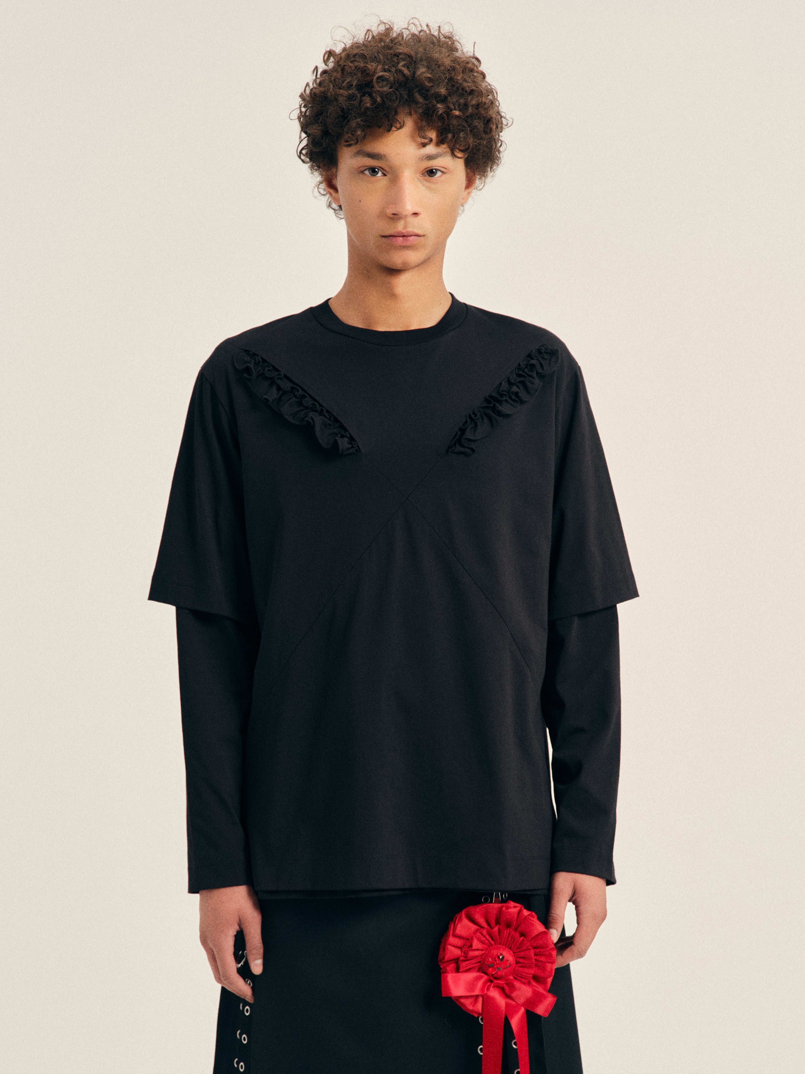 Ruffle Slash Layered Long Sleeve T-Shirt – Simone Rocha