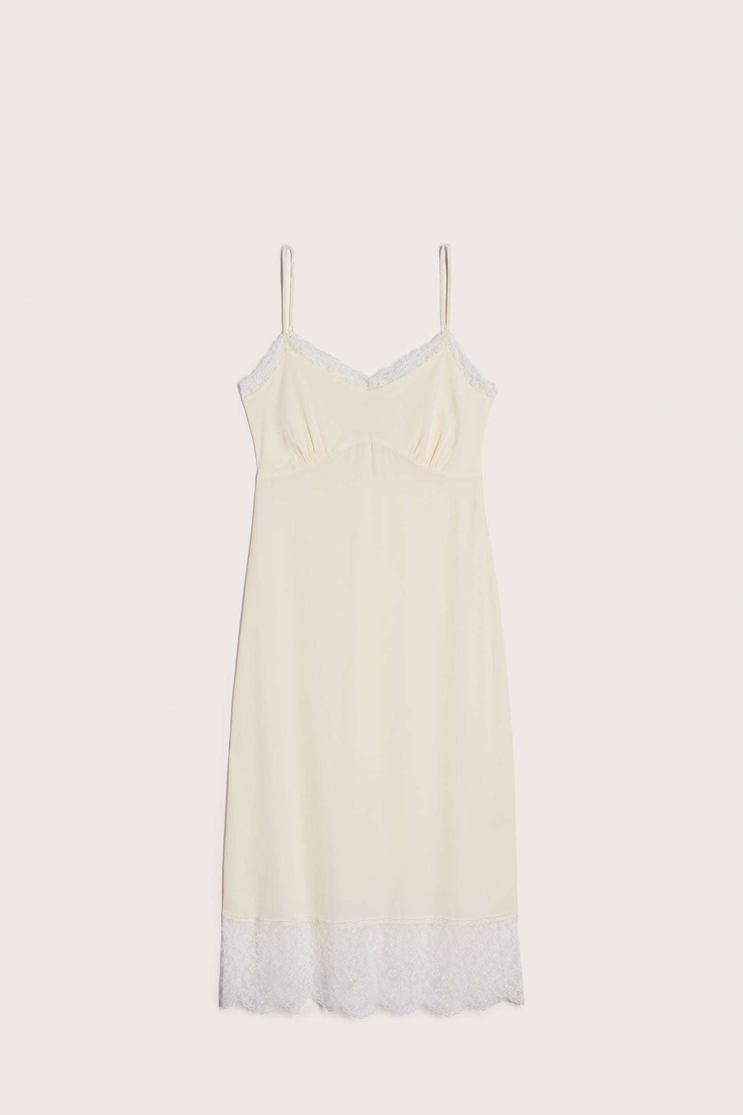 Deep Lace Trim Slip Dress