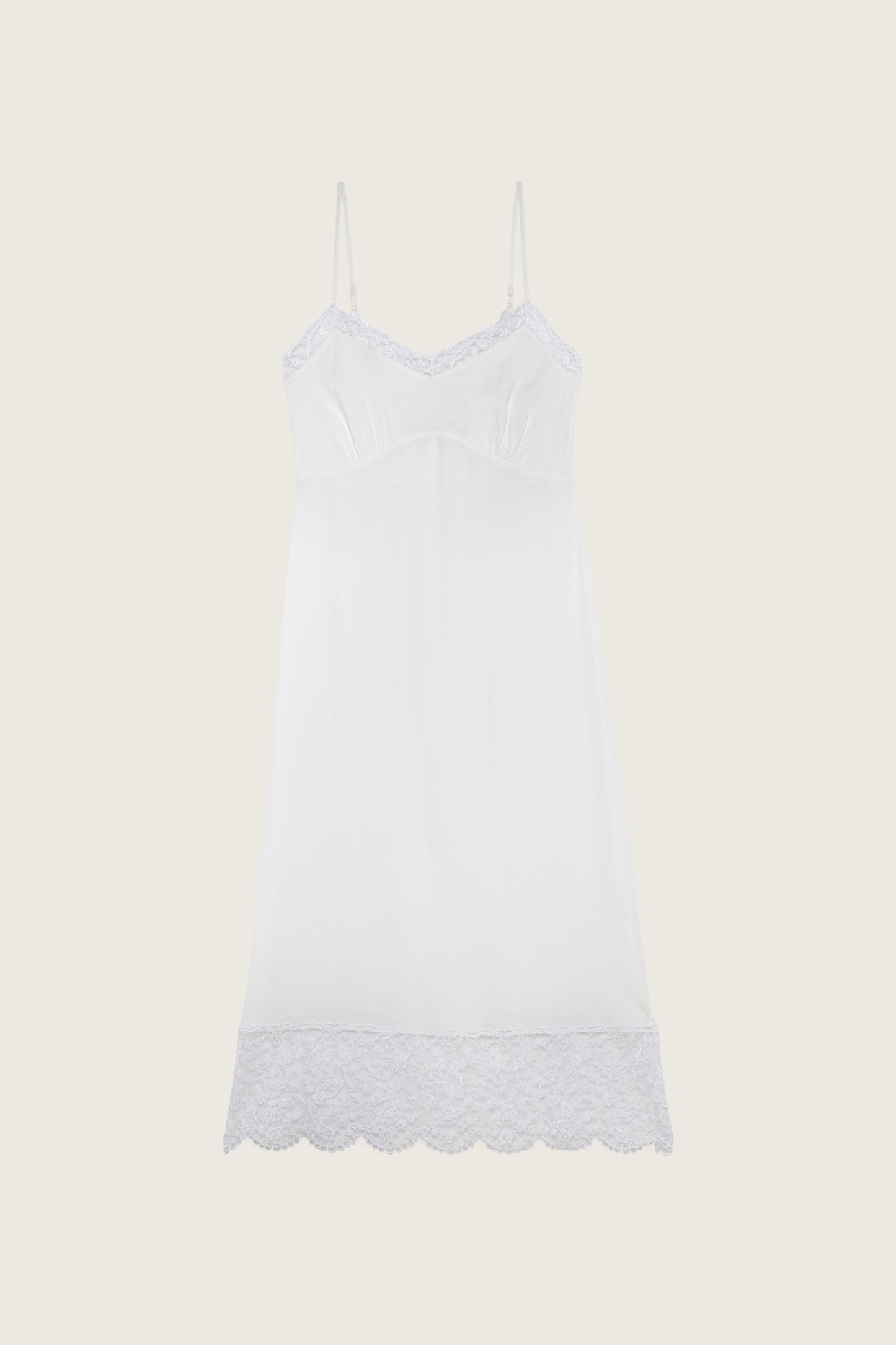 Deep Lace Trim Slip Dress