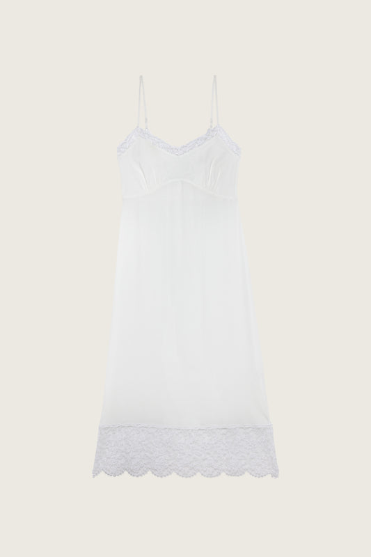 Deep Lace Trim Slip Dress