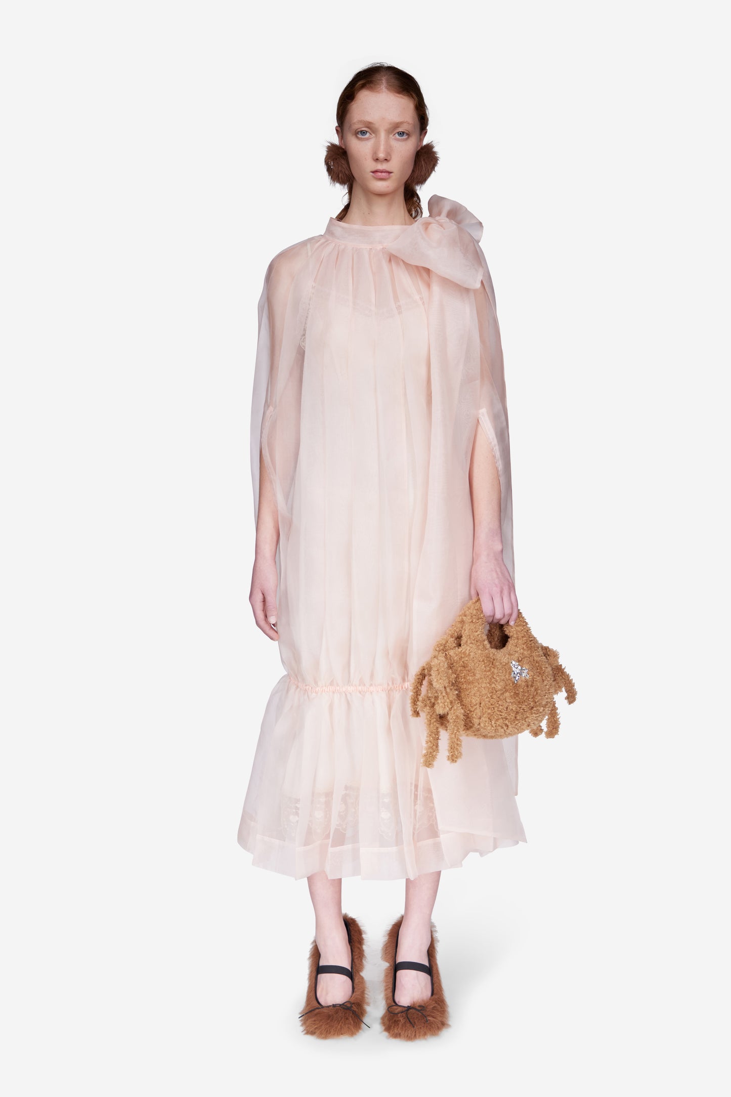 Sheer Cascade Egg Dress