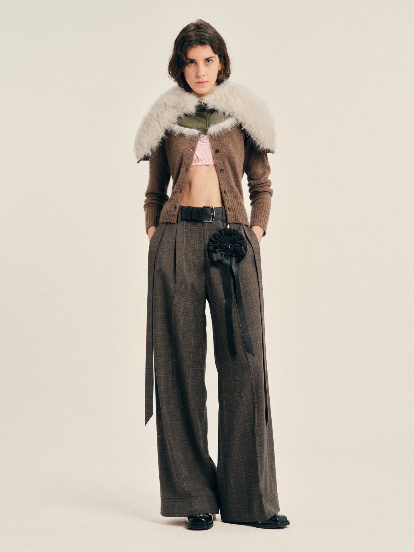 Wide Leg Sash Trousers