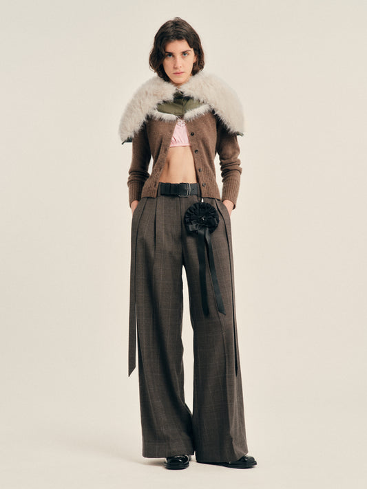 Wide Leg Sash Trousers
