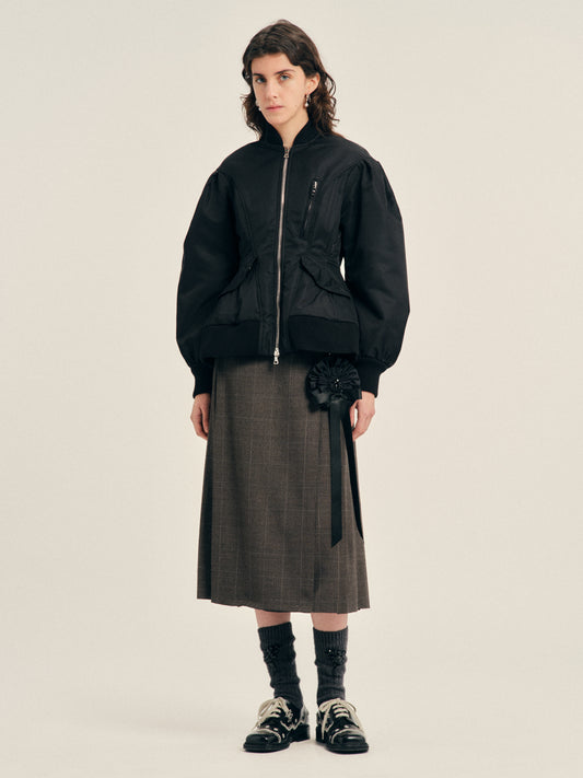 Padded Sculpted Bomber Jacket