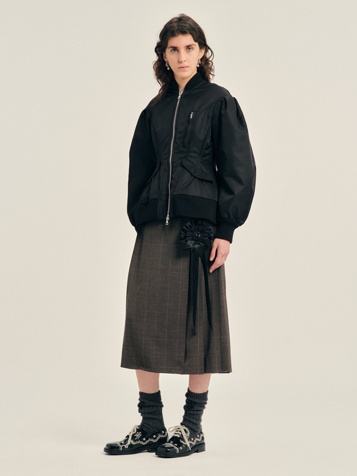 Padded Sculpted Bomber Jacket
