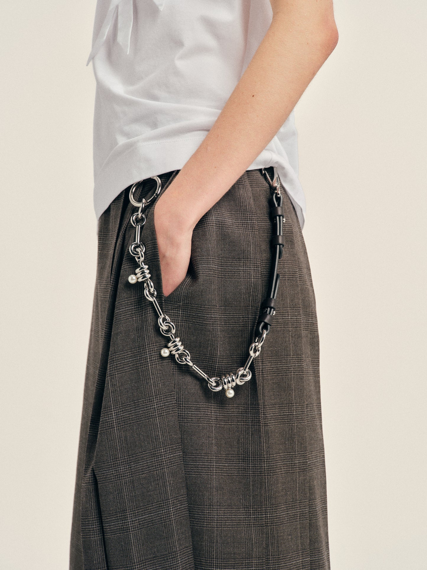 Bridle Stacked Link Pearl Chain Wallet Chain