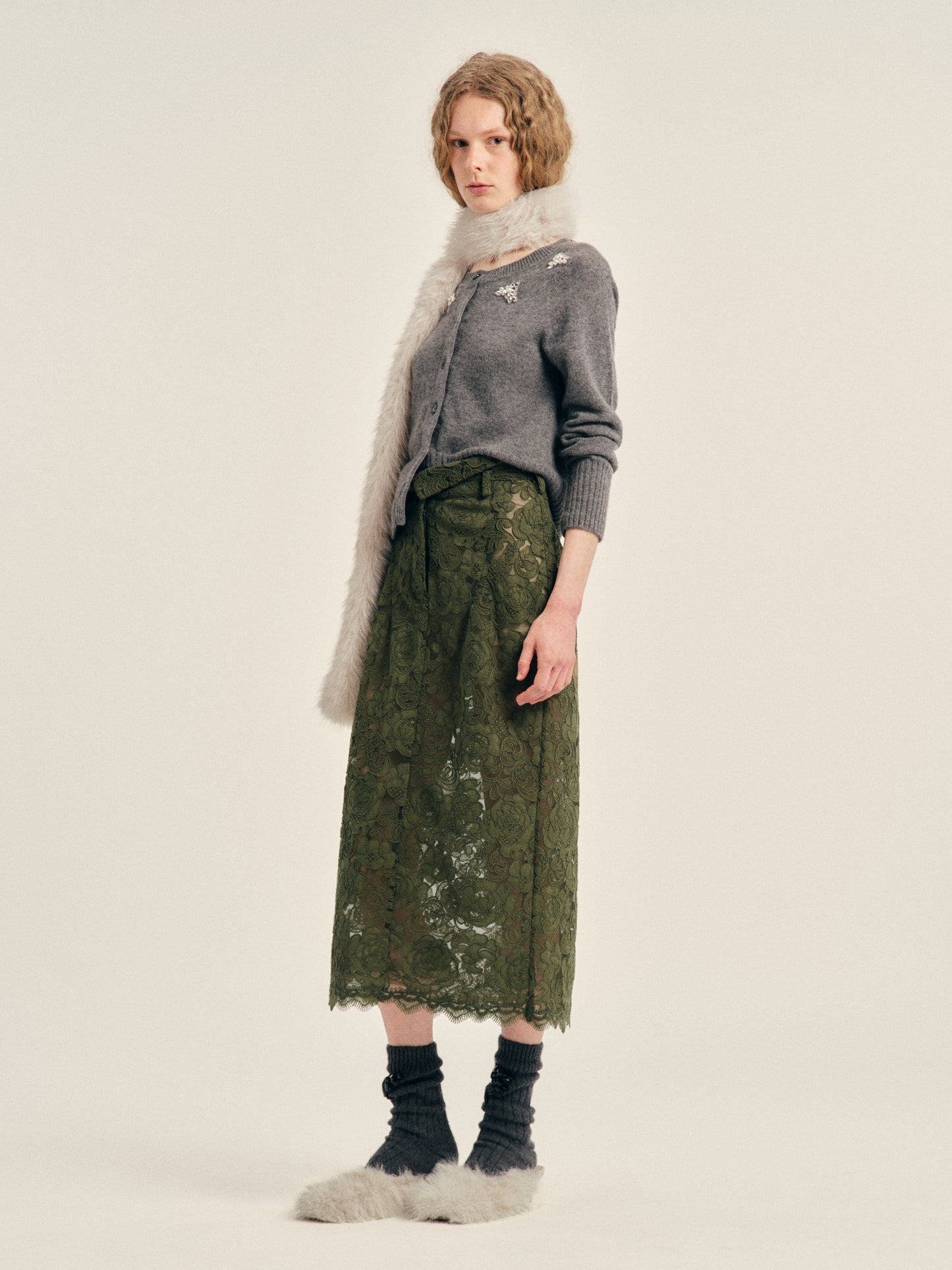 Peeling Waist Column Skirt