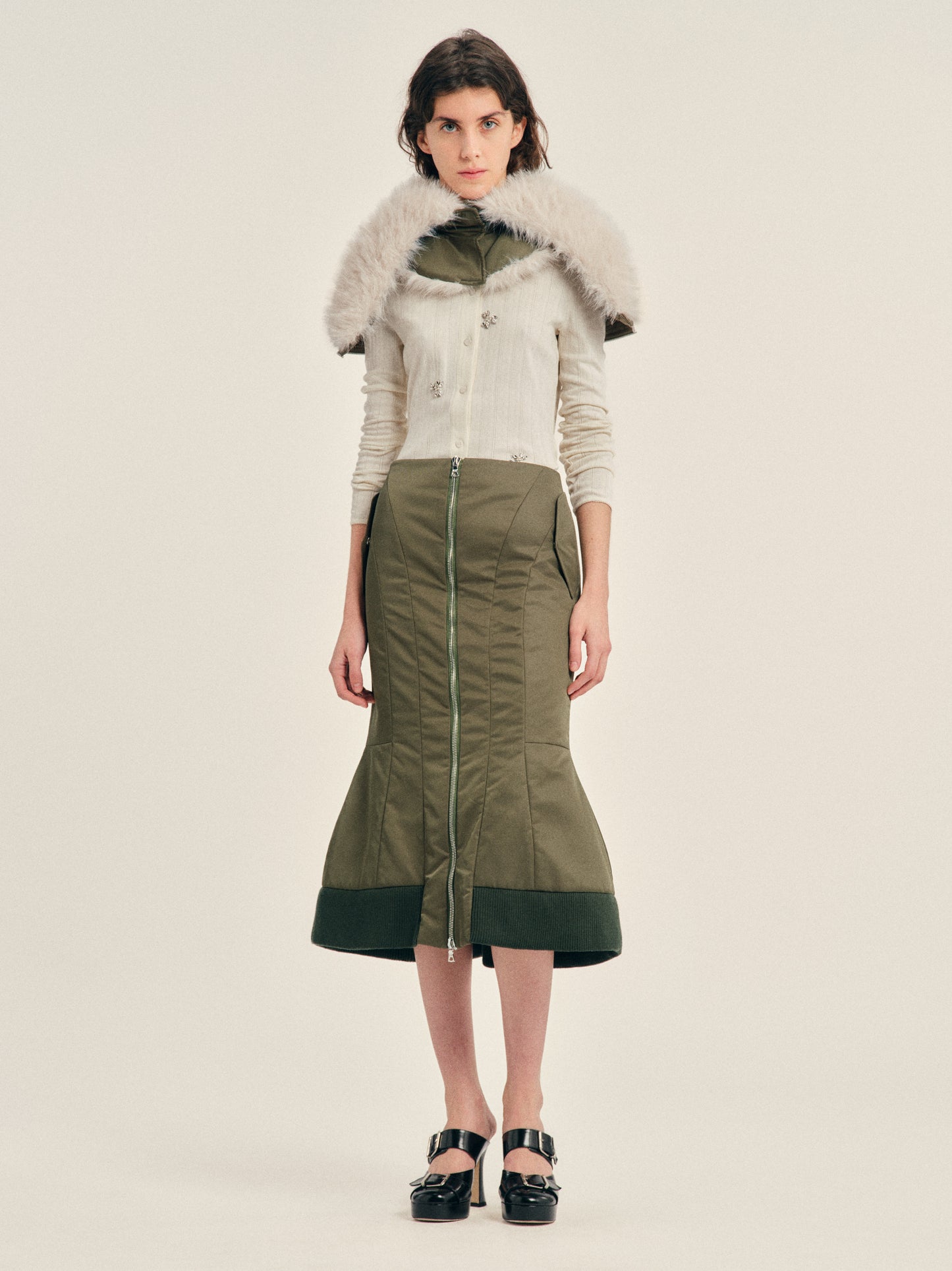 Padded Sculpt Bomber Skirt