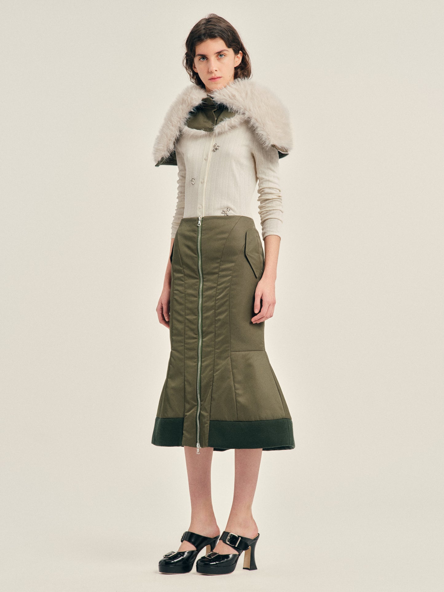 Padded Sculpt Bomber Skirt