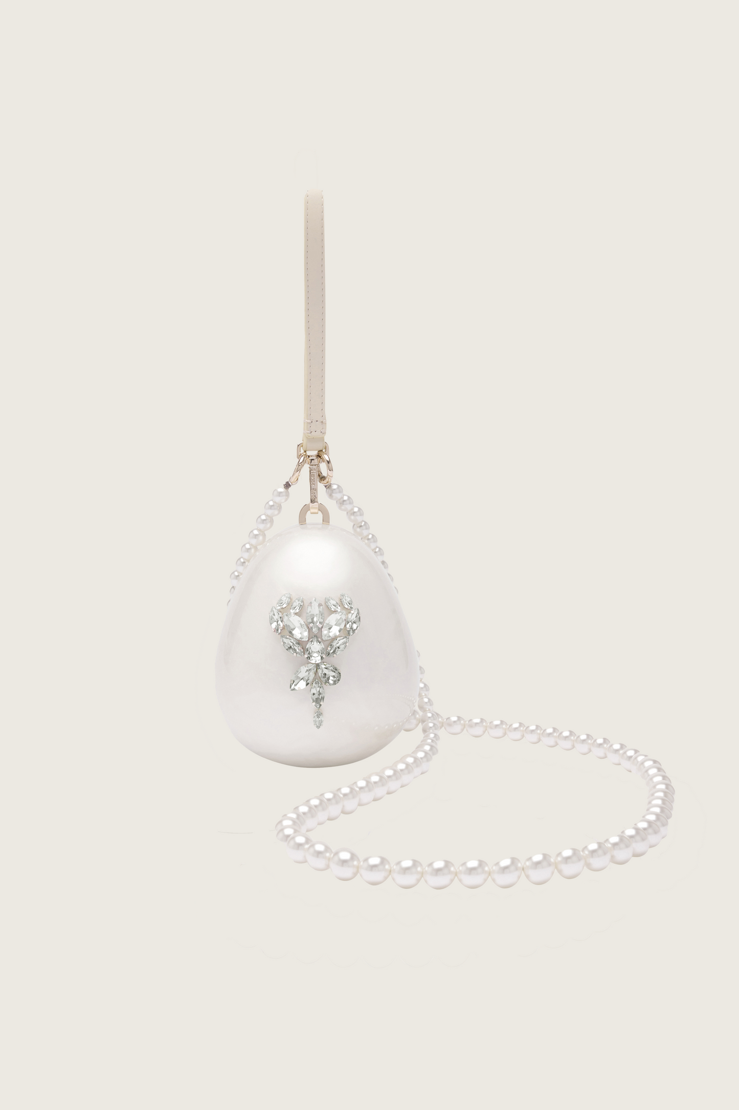 Embellished Flower Micro Pearl Egg Bag