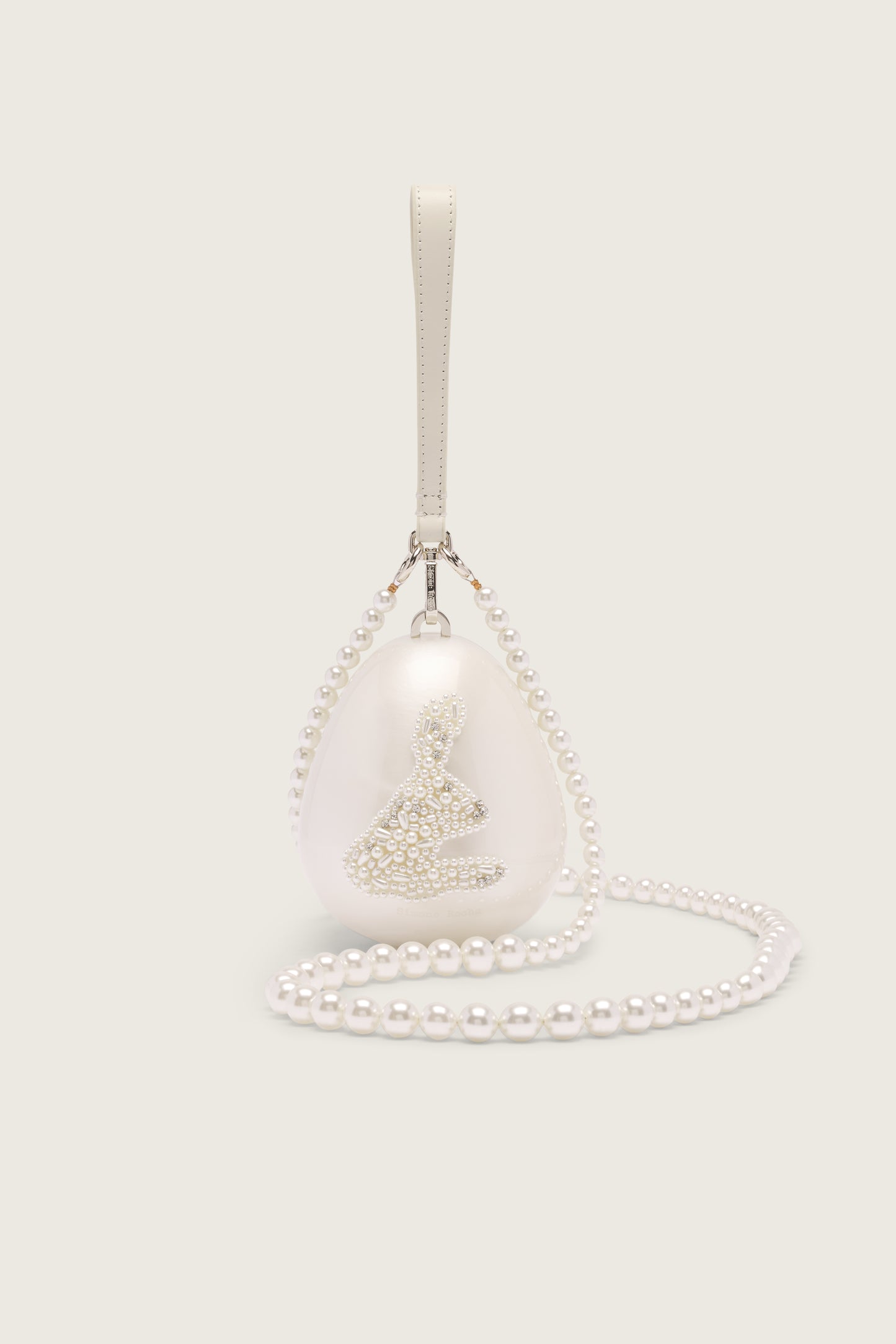Embellished Hare Pearl Egg Bag