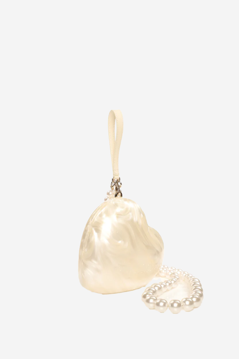 Heart Bag with Pearl Strap
