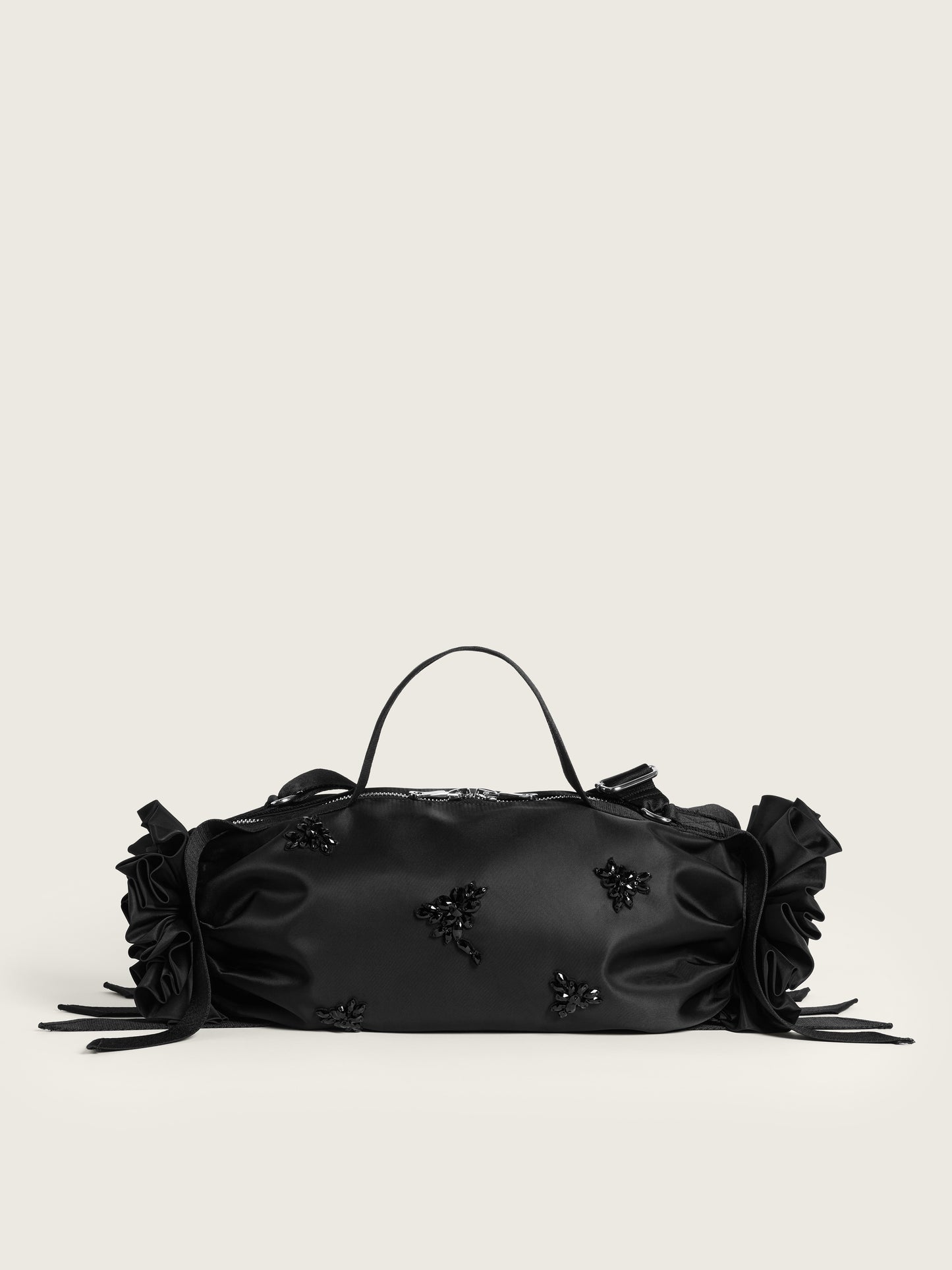 Turbo Embellished Double Ribbon Rosette Bag