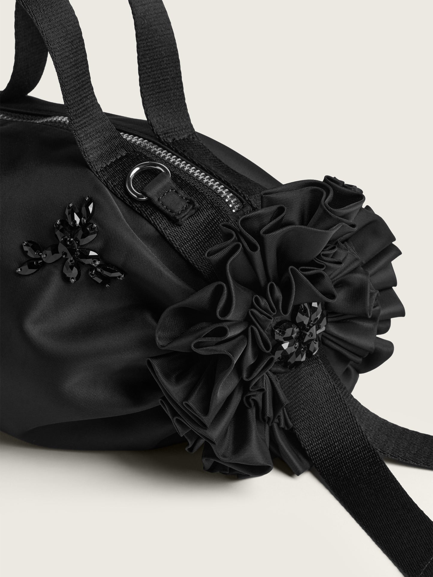 Turbo Embellished Mini Double Ribbon Rosette Bag
