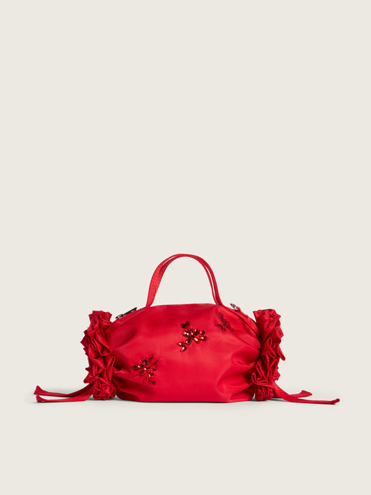 Turbo Embellished Mini Double Ribbon Rosette Bag